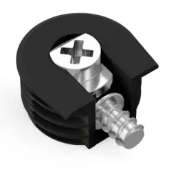 Excentrique d’assemblage pour étagère avec tige 20 mm / Noir – 10 pièces