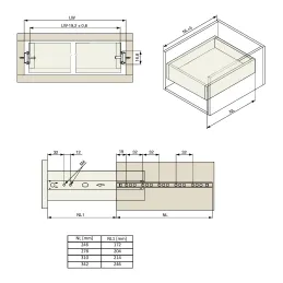 Coulisse à billes pour rainure de 17 mm EKKO
