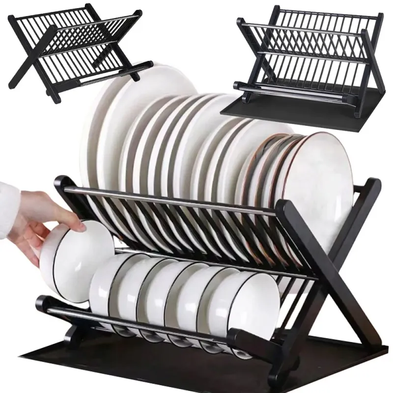 Égouttoir à vaisselle pliable X-tray / Noir mat