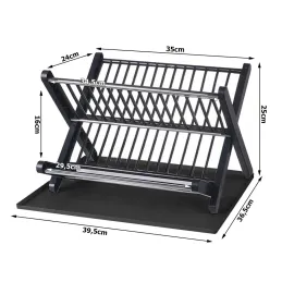 Égouttoir à vaisselle pliable X-tray / Noir mat