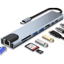 Prise de raccordement pour tous les types de connecteurs OFFICE HUB / Argent