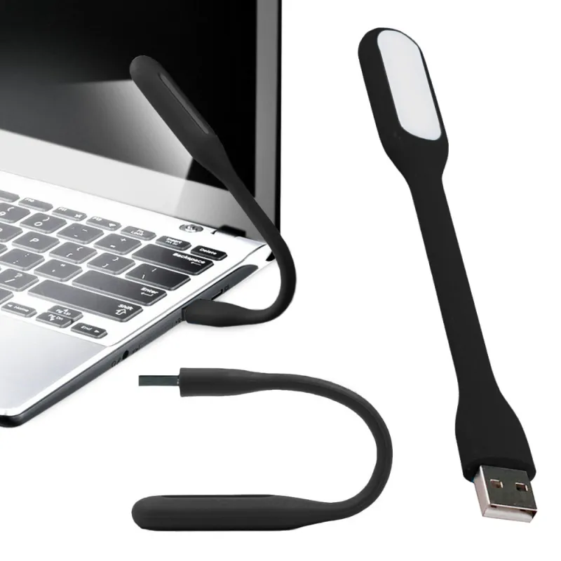 Lampe flexi USB en silicone pour ordinateur portable PAD / Noir