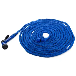 Tuyau d’arrosage flexible extensible avec embout d’arrosage / Bleu