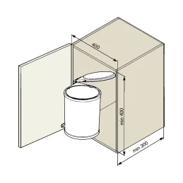 Poubelle ronde KLASIK 13 L / Inox – noire