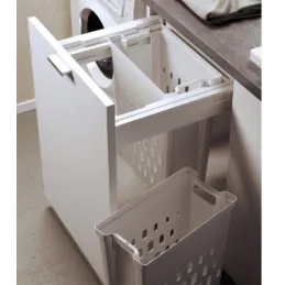 Panier à linge coulissant avec fermeture amortie TARRO / Blanc
