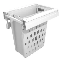 Panier à linge coulissant avec fermeture amortie TARRO / Blanc