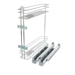 Panier coulissant SMART latéral à sortie totale avec amortisseurs sur les coulisses BLUM / Chrome brillant
