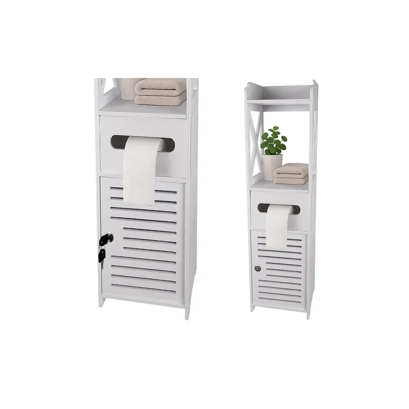 Armoire de salle de bains verrouillable WELLS / Blanc