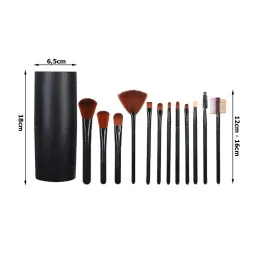 Set de 12 pinceaux de maquillage / Noir