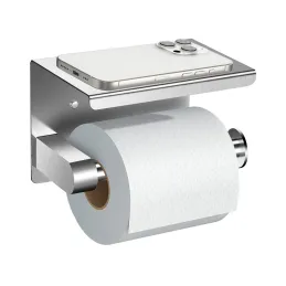 Porte-papier toilette avec étagère BROS / Acier inoxydable