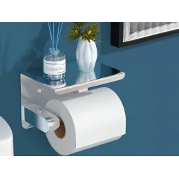 Porte-papier toilette avec étagère BROS / Acier inoxydable