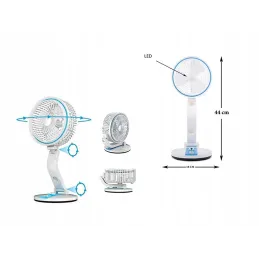 Ventilateur pliable avec lampe LED de table FAN / Bleu