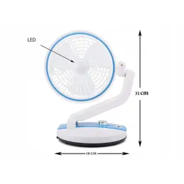 Ventilateur pliable avec lampe LED de table FAN / Bleu