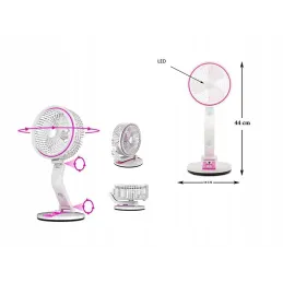 Ventilateur pliable avec lampe de bureau LED FAN / Rose