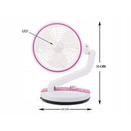 Ventilateur pliable avec lampe de bureau LED FAN / Rose