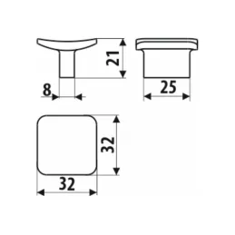 Bouton de meuble PERLA / Cuivre brossé