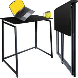 Bureau pliant VITTO 800 x 400 / Noir – Bois noir