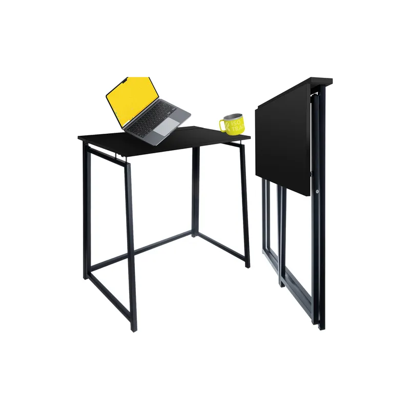 Bureau pliant VITTO 800 x 400 / Noir – Bois noir