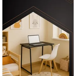 Bureau pliant VITTO 800 x 400 / Noir – Bois noir