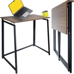 Bureau pliant VITTO 800 x 400 / Noir - bois brun