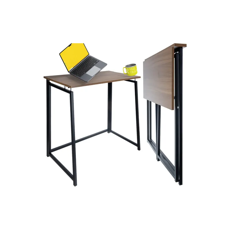 Bureau pliant VITTO 800 x 400 / Noir - bois brun
