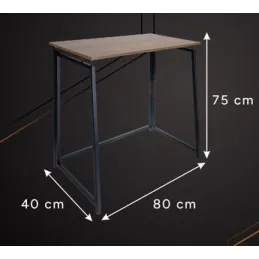 Bureau pliant VITTO 800 x 400 / Noir - bois brun