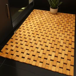 Tapis de bain antidérapant en bambou LASSA / Bois