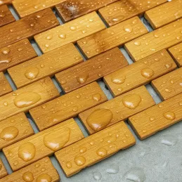 Tapis de bain antidérapant en bambou LASSA / Bois