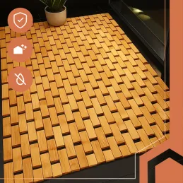 Tapis de bain antidérapant en bambou LASSA / Bois