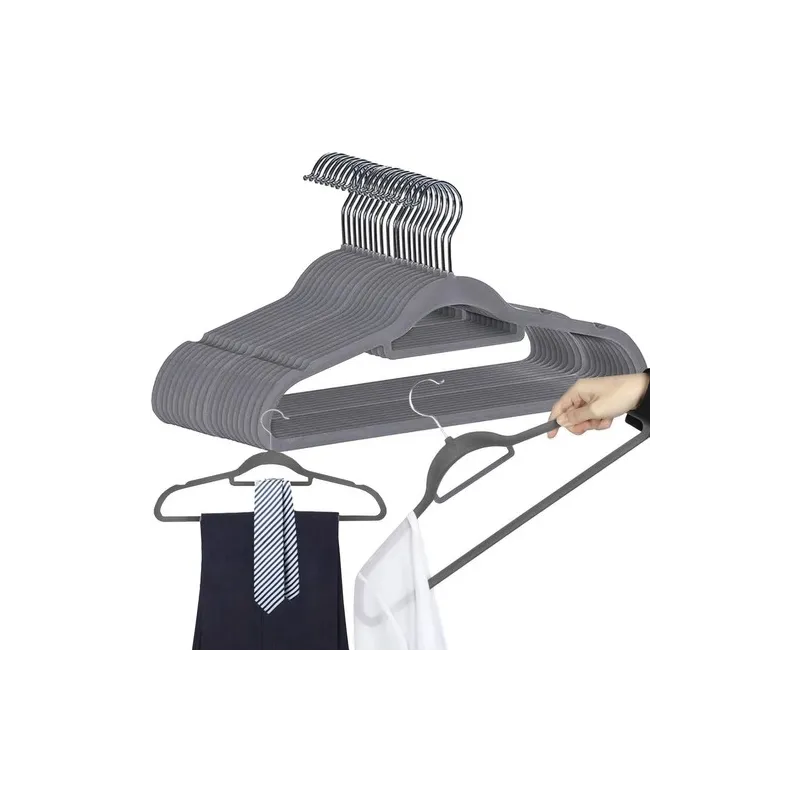 Lot de 20 cintres à épaules / Gris