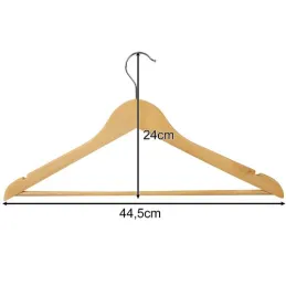 Lot de 10 cintres en bois à épaules / Bois naturel