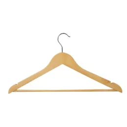 Lot de 10 cintres en bois à épaules / Bois naturel