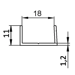 Profilé de finition MAXX « C-18 mm » / Noir mat