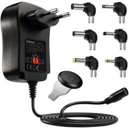 Bloc d’alimentation universel avec 6 embouts 3–12 V + USB / Noir