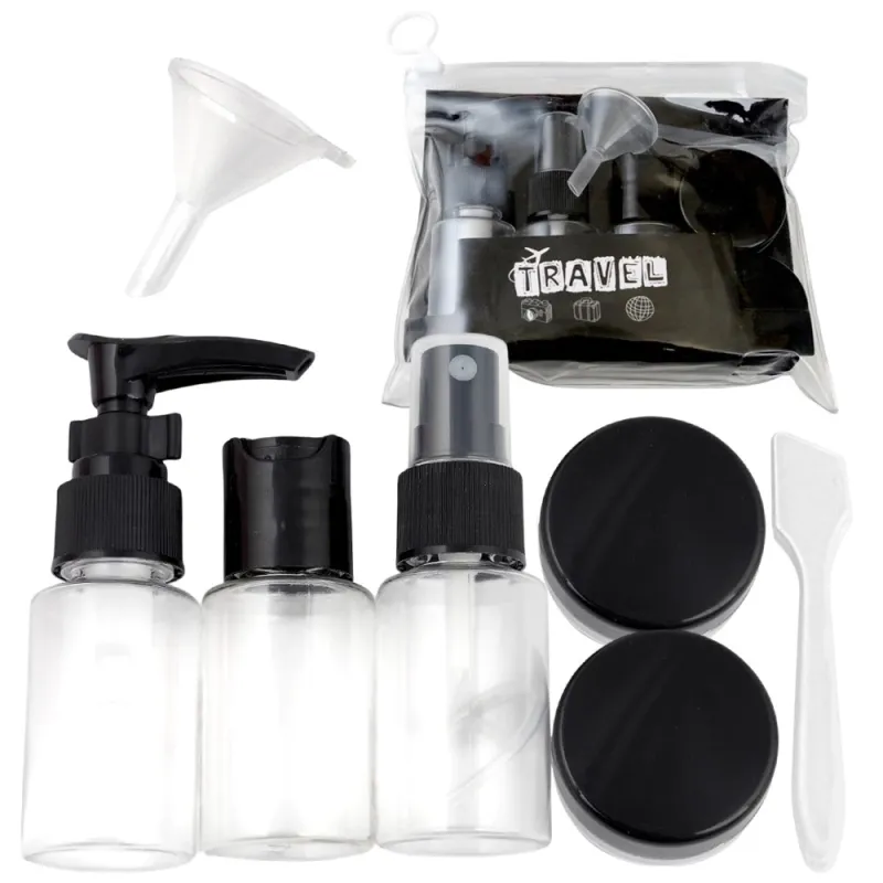 Set de voyage de contenants et flacons pour cosmétiques HOLIDAY / Noir