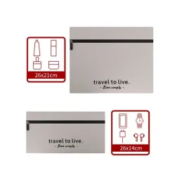 Ensemble de voyage 7 pièces pour vêtements et produits de beauté TRAVEL LUX / Blanc