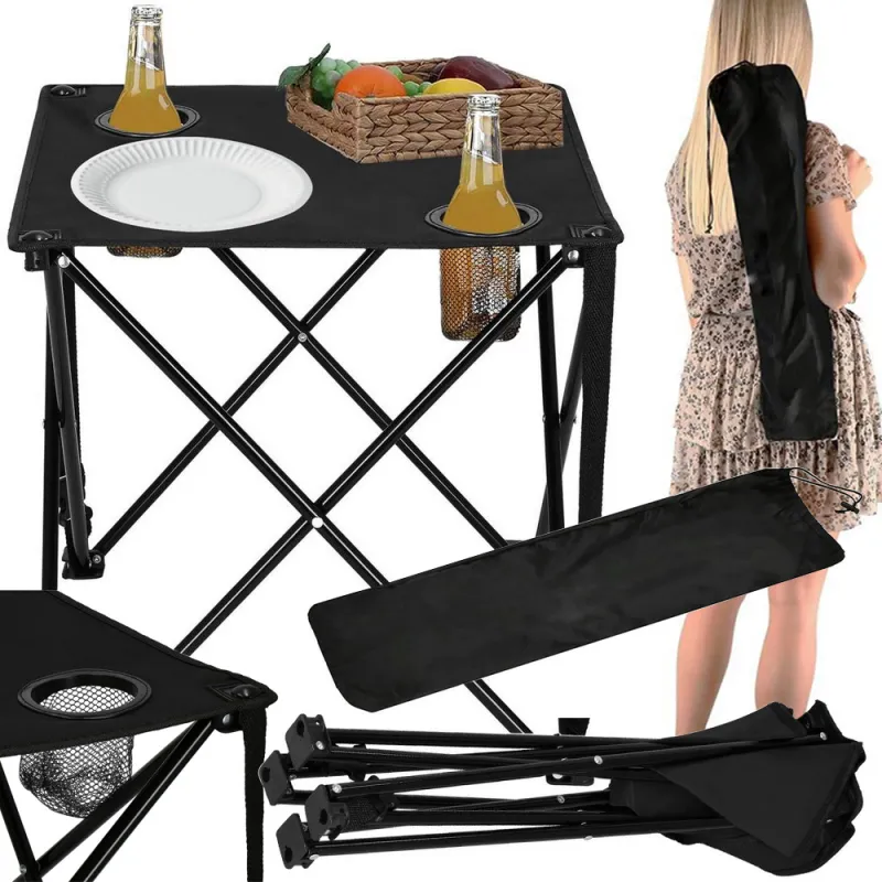 Table de camping pliable KEMP / Noir