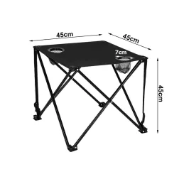 Table de camping pliable KEMP / Noir