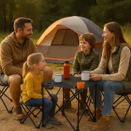Table de camping pliable KEMP / Noir
