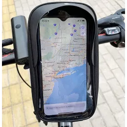 Sacoche de cadre pour vélo avec étui pour téléphone SOUL / Noir