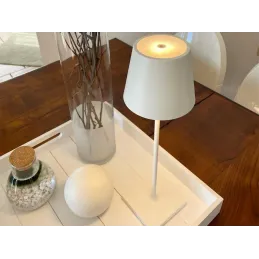 Lampe de table décorative à allumage tactile et variateur d’intensité ZEUS / Blanc