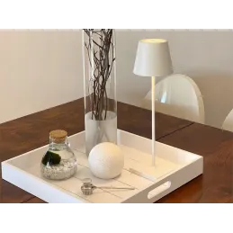 Lampe de table décorative à allumage tactile et variateur d’intensité ZEUS / Blanc