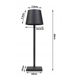 Lampe de table décorative à commande tactile et à intensité réglable ZEUS / Noire