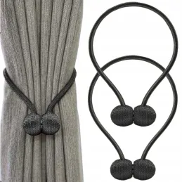 Lot de 2 – Attaches magnétiques décoratives pour rideaux PINS / Noir