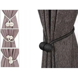 Lot de 2 – Attaches magnétiques décoratives pour rideaux PINS / Noir