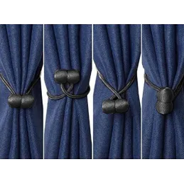 Lot de 2 – Attaches magnétiques décoratives pour rideaux PINS / Noir
