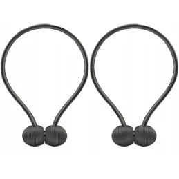 Lot de 2 – Attaches magnétiques décoratives pour rideaux PINS / Noir