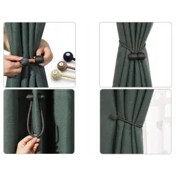Lot de 2 – Attaches magnétiques décoratives pour rideaux PINS / Noir
