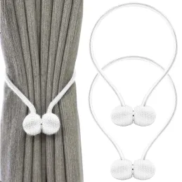 Lot de 2 pièces – Attaches magnétiques décoratives pour rideaux PINS / Blanc