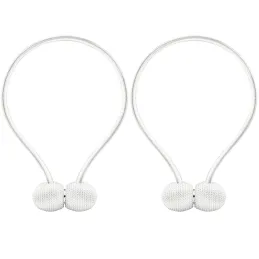 Lot de 2 pièces – Attaches magnétiques décoratives pour rideaux PINS / Blanc